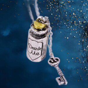 Disney Alice In Wonderland "DRINK ME" Charm Key Necklace